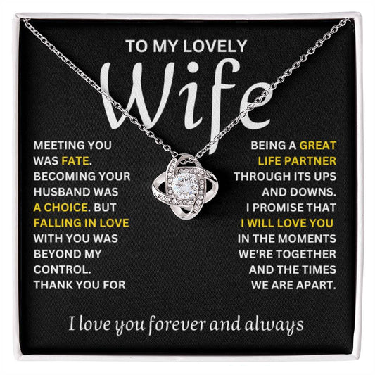 To my Wife 2 Love Knot Necklace